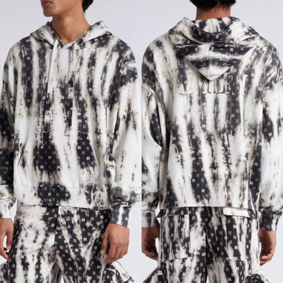 NEW Amiri Men's Bleached Paisley Monogram Pattern Knit Hoodie Size XXL - Picture 1 of 16